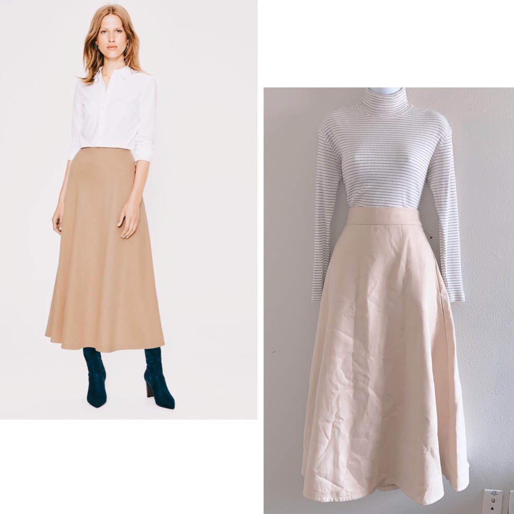 ✨ NWT Boutique Cream A Line Maxi Skirt Wool